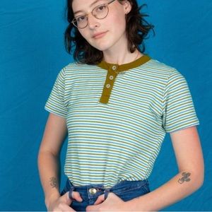 Big Bud Press Honeycomb Henley blue/green